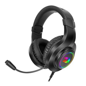 REDRAGON Over-Ear HYLAS Aux (Mic and Headset)|USB (Power Only)RGB Gaming Headset - Black