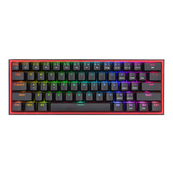 Redragon K616 FIZZ Pro 61-Key RGB Mechanical Gaming Keyboard â€“ Black (60%, RGB, Wireless/Wired, Hot-Swappable)