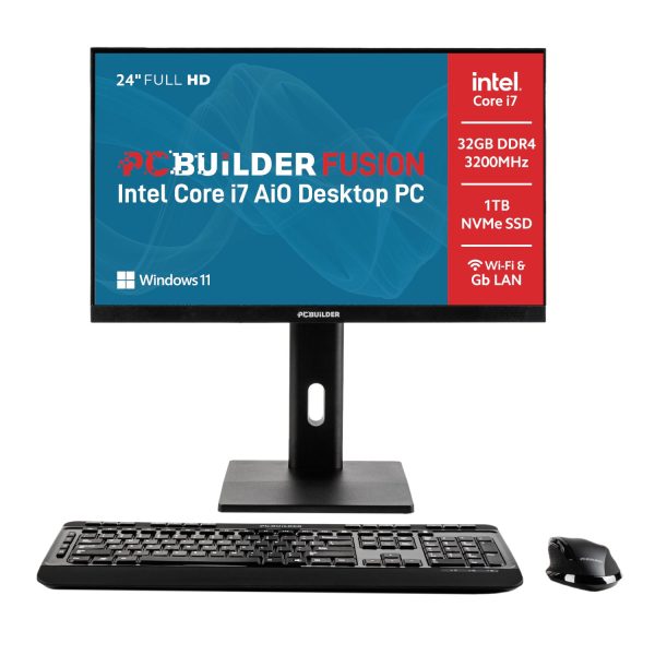 PCBuilder FUSION 24â€³ Intel Core i7-14700 Windows 11 AiO Desktop PC