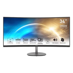 MSI PRO MP341CQ 34â€³ VA Ultrawide Curved Pro Monitor (1500R, 3440x1440, 1ms, 100Hz)