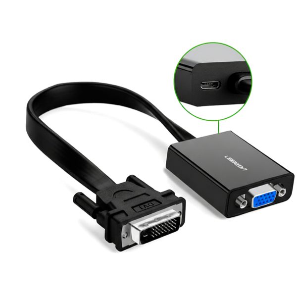UGreen DVI-D 24+1 to VGA Active Video Adapter (Male to Female) â€“ Black