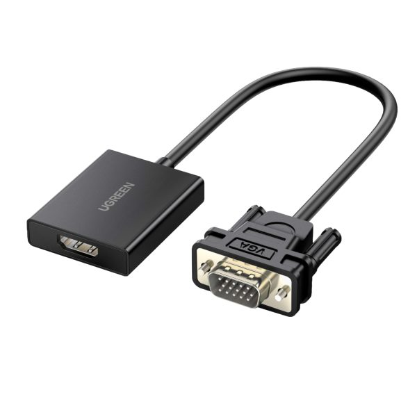 UGreen VGA to HDMI Converter | Male to Female | 1080P Full HD â€“ Black