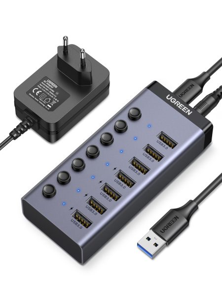 UGreen 7 in 1 USB 3.0 Hub-Grey