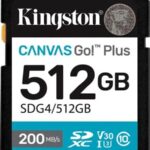 Kingston 512GB SDXC Canvas Go Plus Gen4 200MB/s C10 UHS-I U3 V30