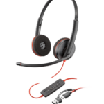 Poly Blackwire 3210 Monaural USB-C Headset +USB-C/A Adapter